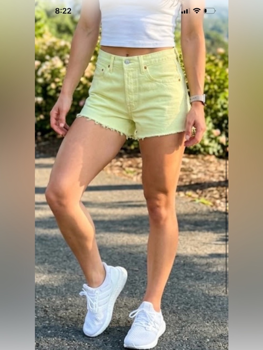 Levi's Light Yellow High-Rise Denim Shorts